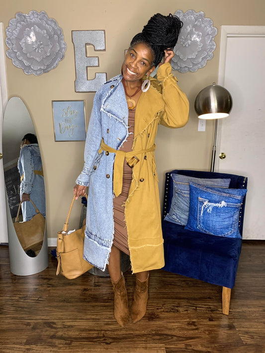"In the Trenches" Denim Trench Coat