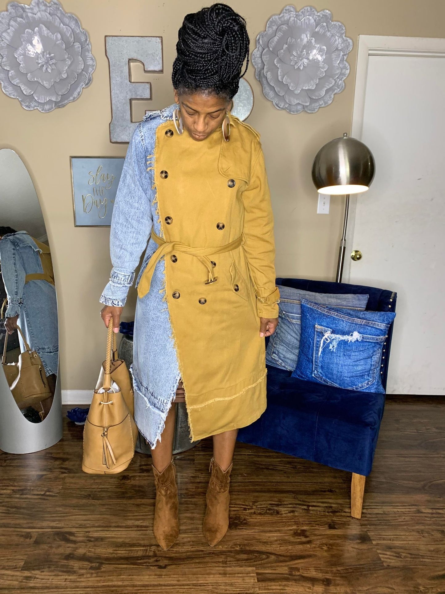"In the Trenches" Denim Trench Coat